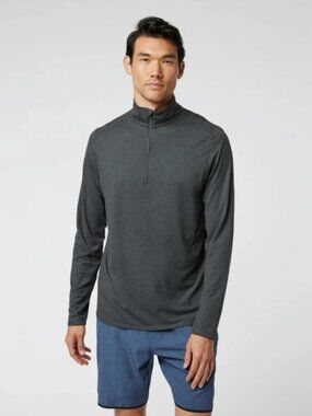 Vuori Ease Performance Half Zip 2.0, Gray, Size Large